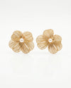Gold flower statement earrings