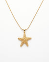 Golden Starfish Pendant Necklace – Coastal Charm Jewelry