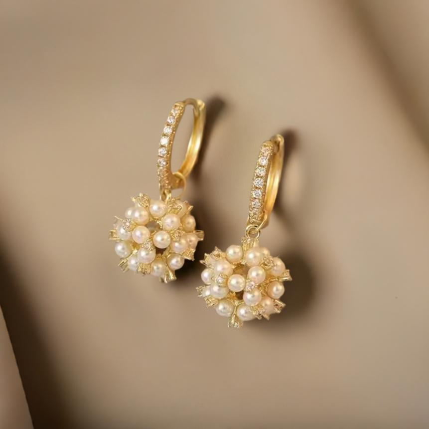 Ball of Pearl Earrings
