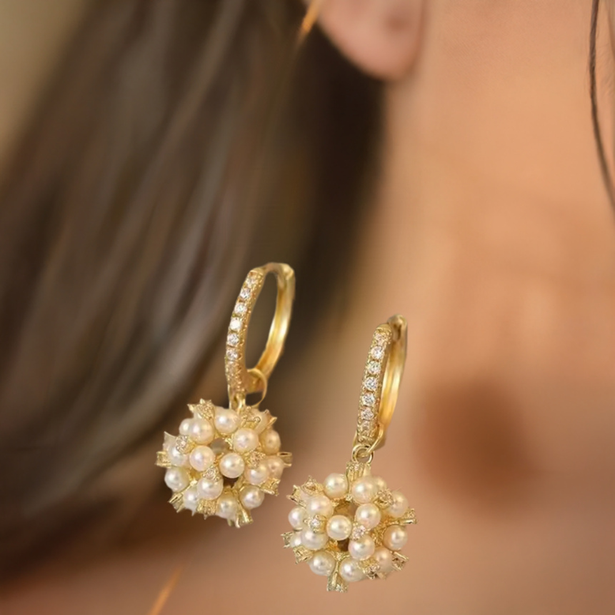 Ball of Pearl Earrings