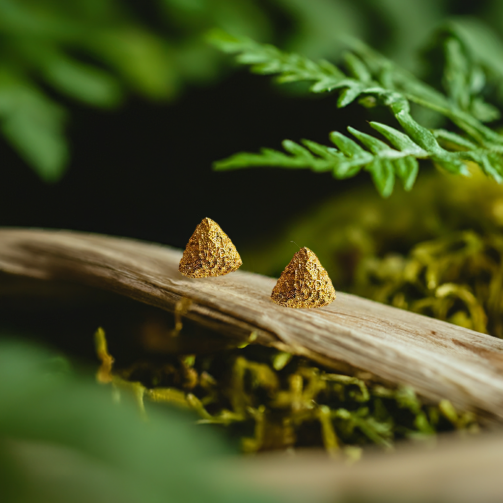 Golden Plated Triangle Studs Earrings