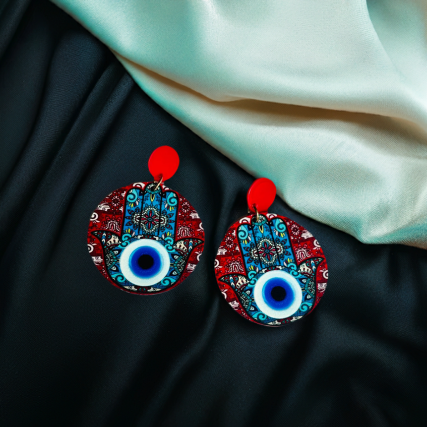 Evil Eye Ear Drops Earrings