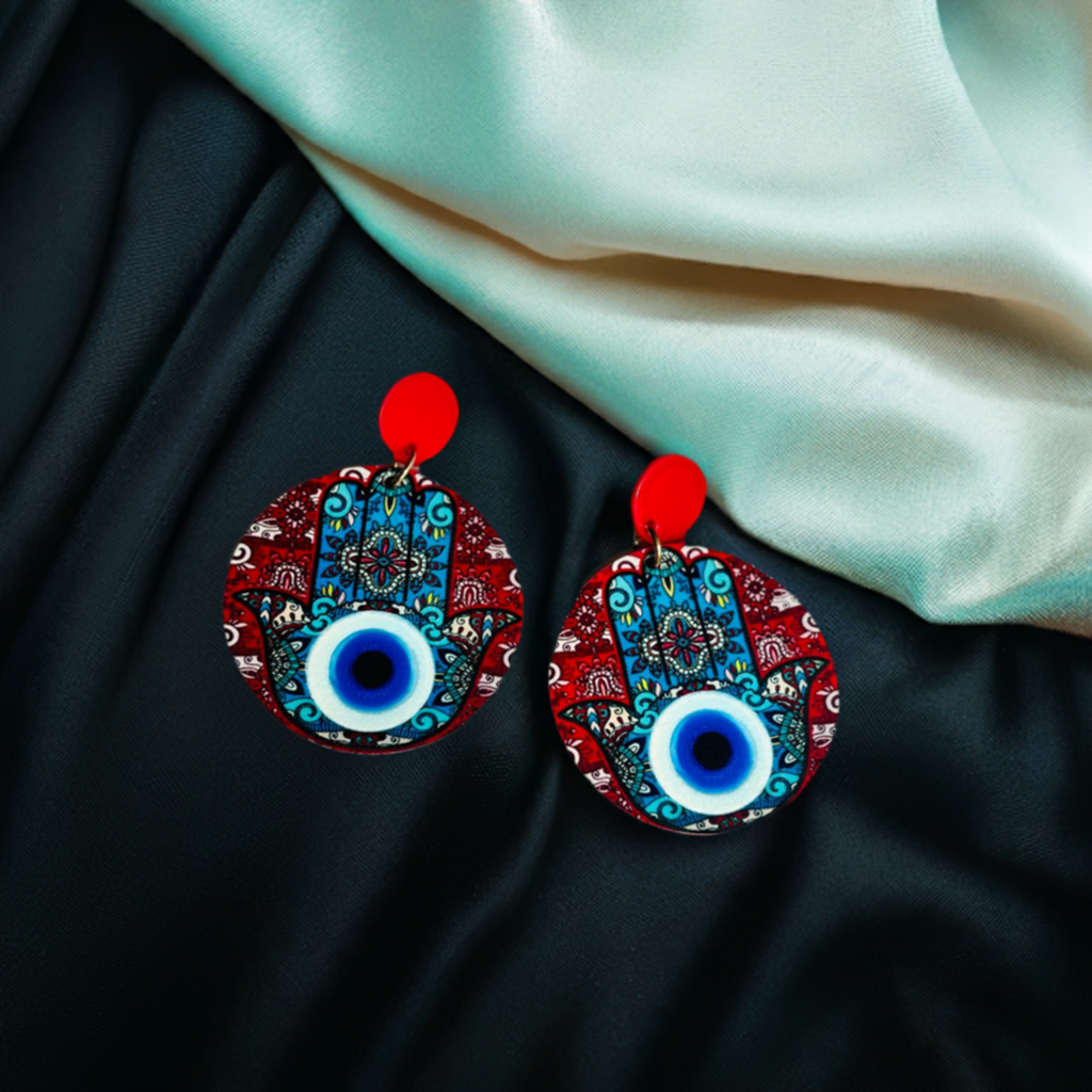 Evil Eye Ear Drops Earrings