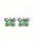 Green Butterfly Enamel Stud Earrings