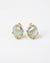 Green Stone Butterfly Elegant Gold Finish Stud Earrings