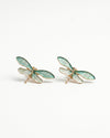 Green Dragonfly Enamel Stud Earrings