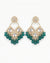 Green Mirror Chandelier Earrings