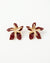 Maroon Orchid Enamel Flower Earrings – Bold Floral Studs for Women