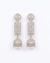 Oxidised Silver Ethnic LongSparkling Jhumka Earrings