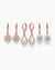 Zirconia Blossom & Pearl Hoop Earrings Combo