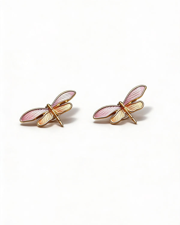 Dragonfly Enamel Stud Earrings – Nature-Inspired Jewellery Collection