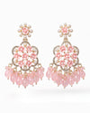 Blush Bloom Jhumka – PINK Floral Elegance with Pearly Grace