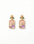 Pink & Purple Elegant Floral Enamel Vintage Drop Earrings