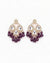 Ethnic Kundan Mirror Jhumka with Purple Beads