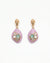 Lavender Textured Drop Earrings with Crystal & Pearl Accents
