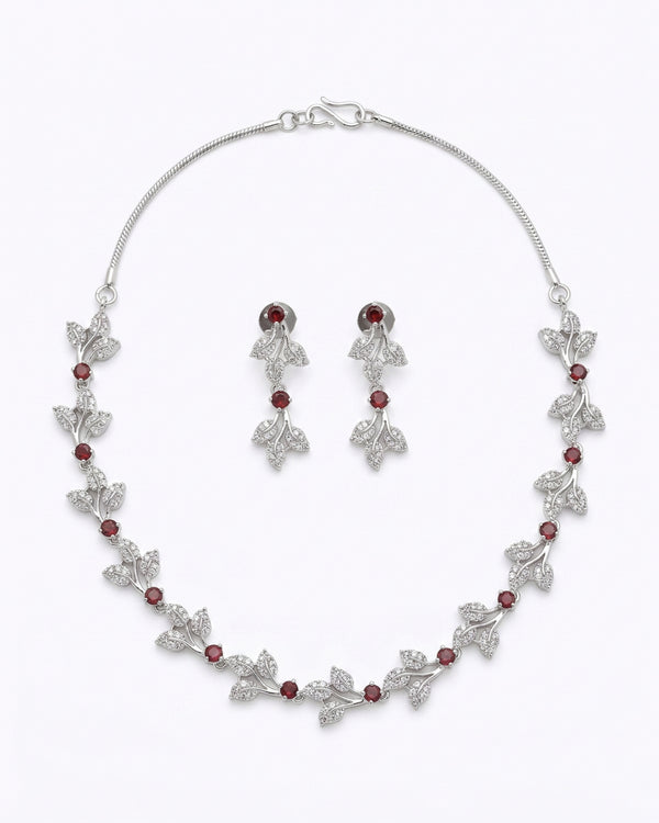 Radiant Leafy AD Necklace Set