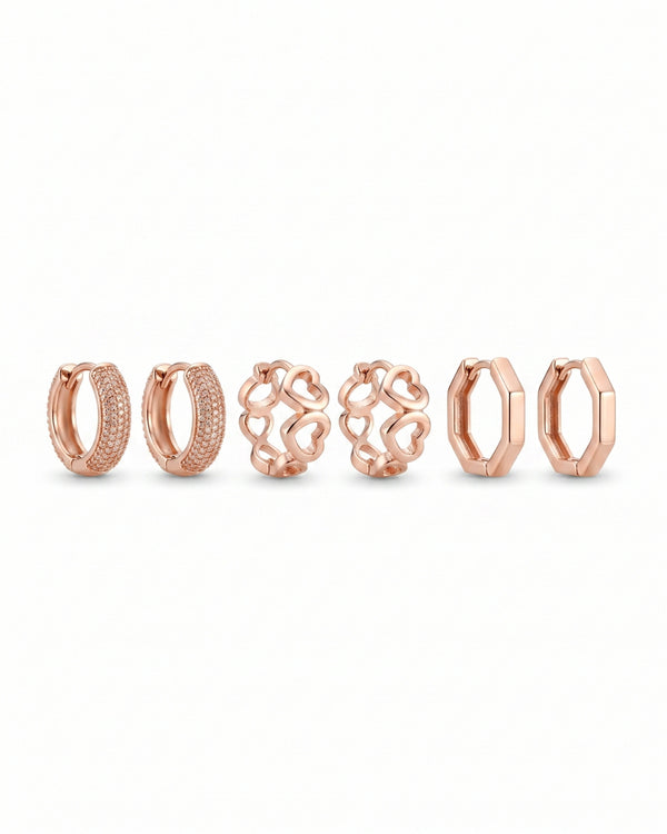 Petite Bobby Hoops Earrings Rosegold