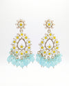 Dreamy Blue Sparkling Crystal Long Beads Earrings