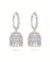 Silver-Plated Jhumka Hoop Earrings – Sparkling Party Wear