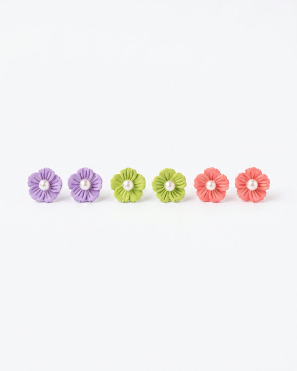 Rainbow Bloom Flower Studs Set