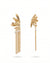 Golden Wings Drop Earrings with Pearls & Long Tassel Chains