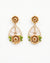 Sunflower Drop Earrings with Bee & Green Leaf
