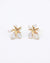 White Orchid Enamel Flower Earrings – Elegant Floral Studs