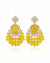 Yellow Floral Dangler Earrings – Vibrant Beaded Festive Statement